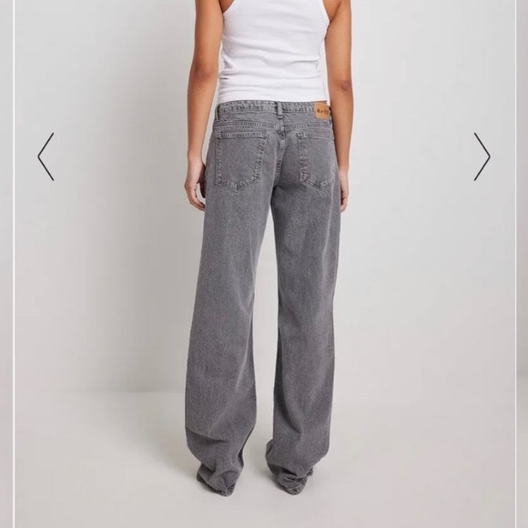 NA-KD Low Waist Jeans Light Grey EU size 38 (US 8) - Picture 2 of 9